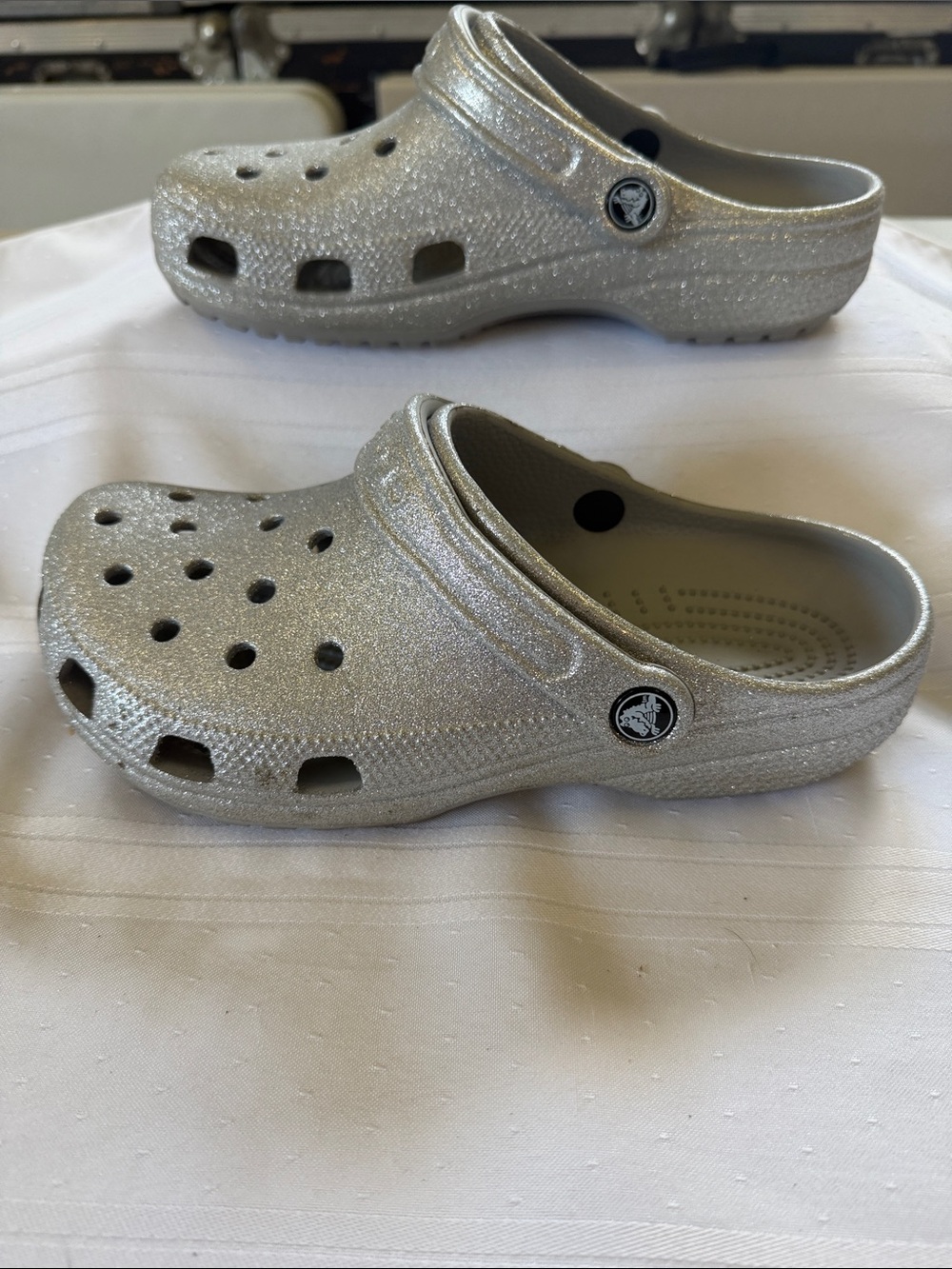 CROCS Silver Glitter Classic Clog - Picture 3 of 5
